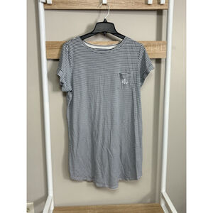 Lauren Ralph Lauren Navy & White Striped T-Shirt Dress - Size M